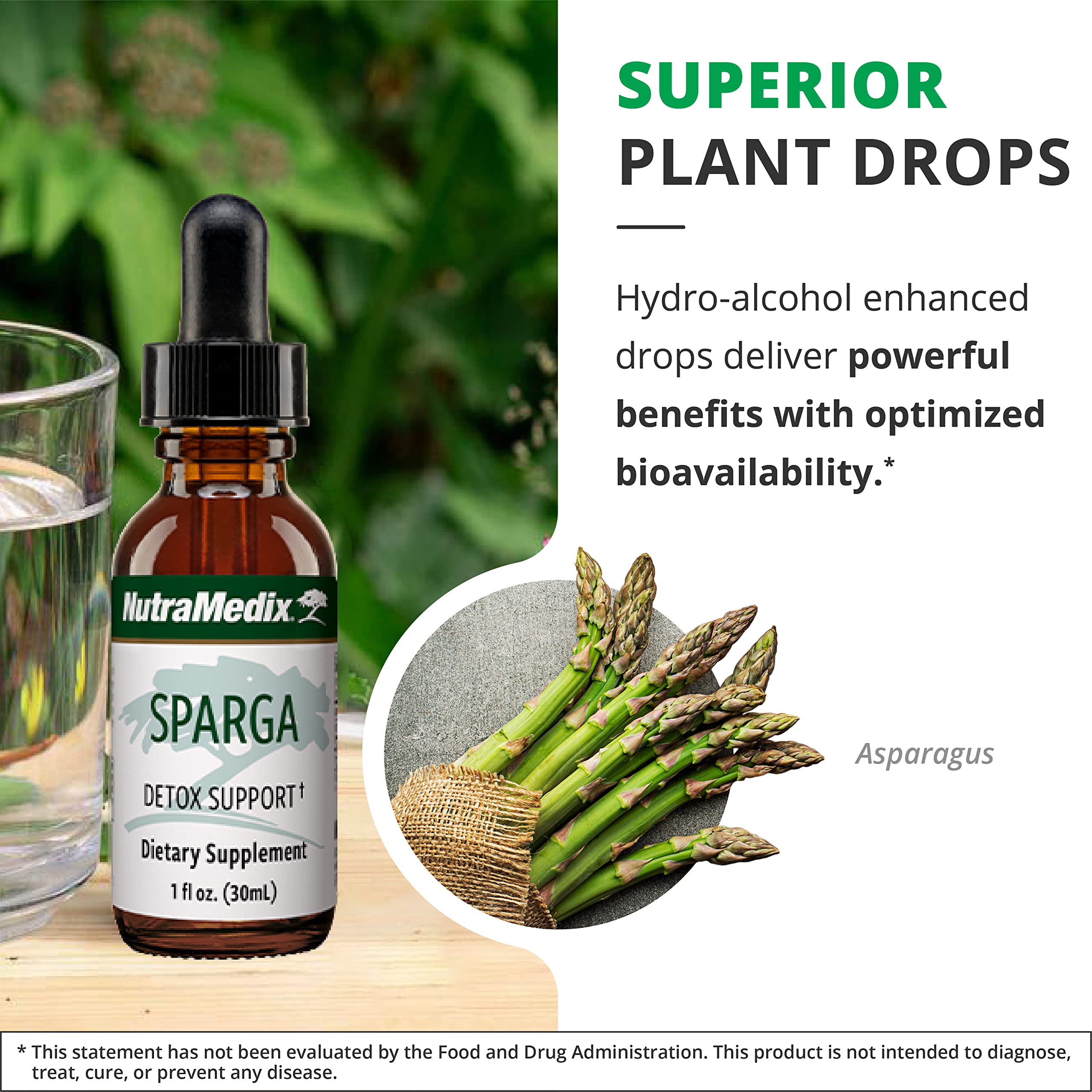 NutraMedix Sparga liquid drops ready to mix in water