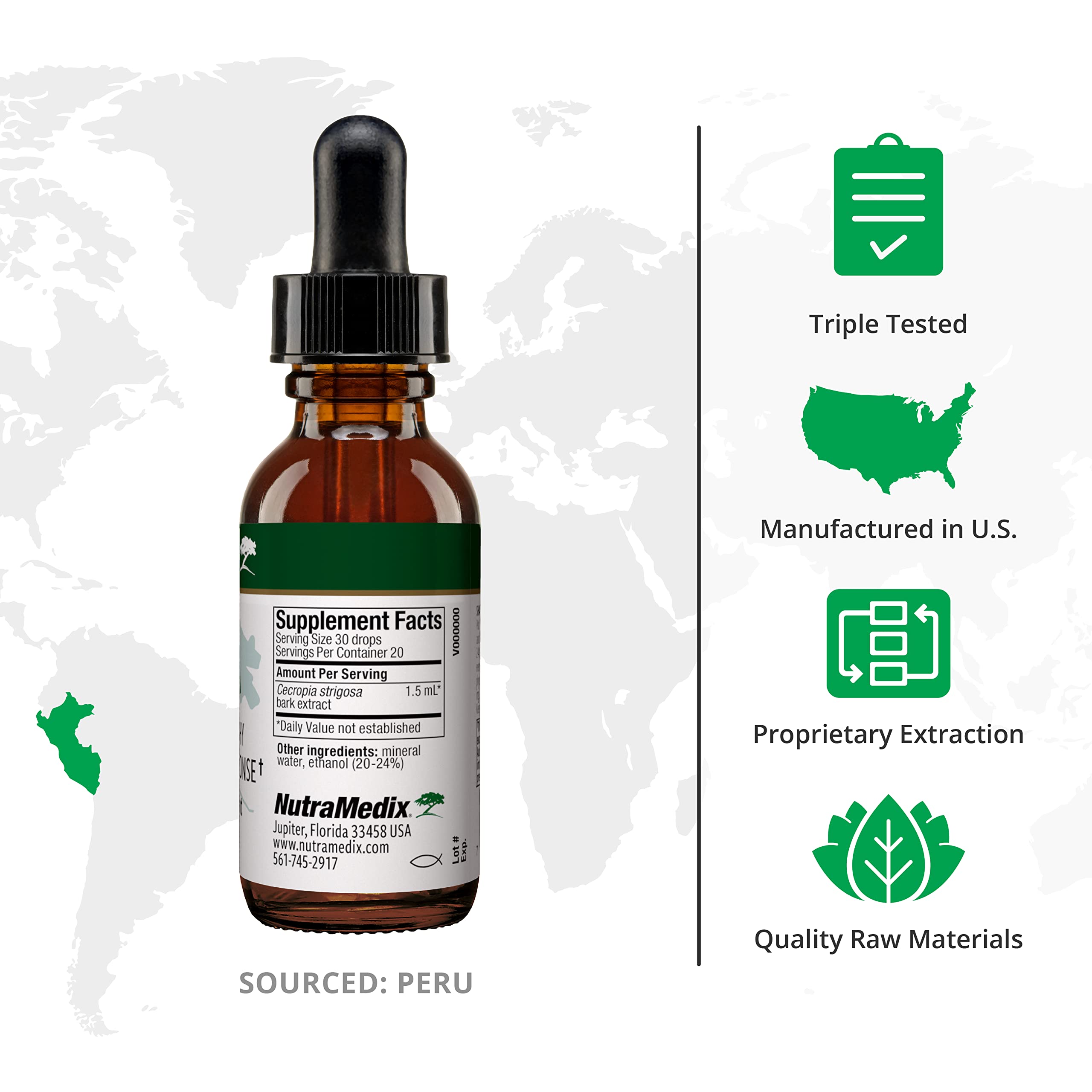 NutraMedix Takuna Blanca bark extract bottle highlighting natural sourcing.