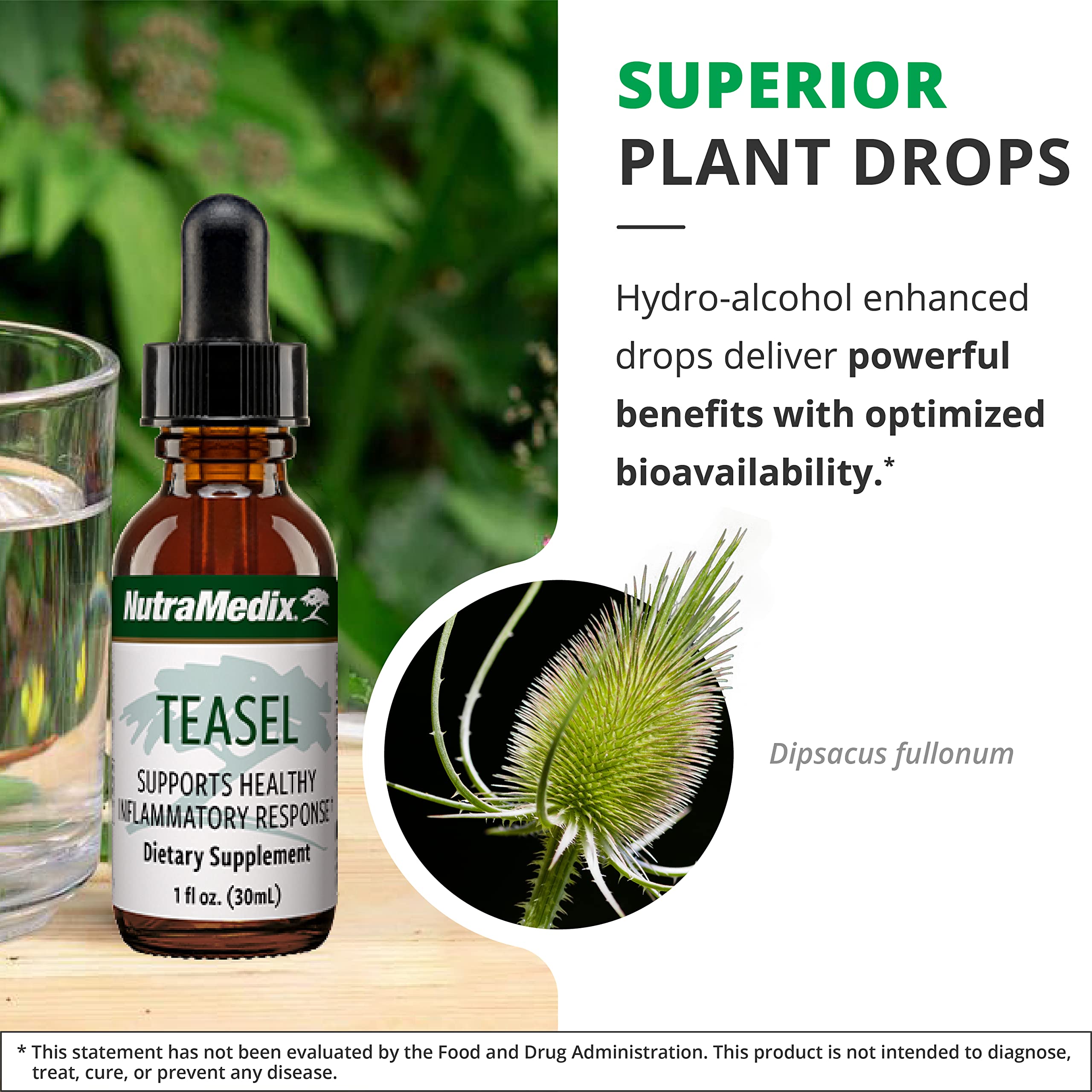 NutraMedix Teasal Extract being poured into a glass for easy use