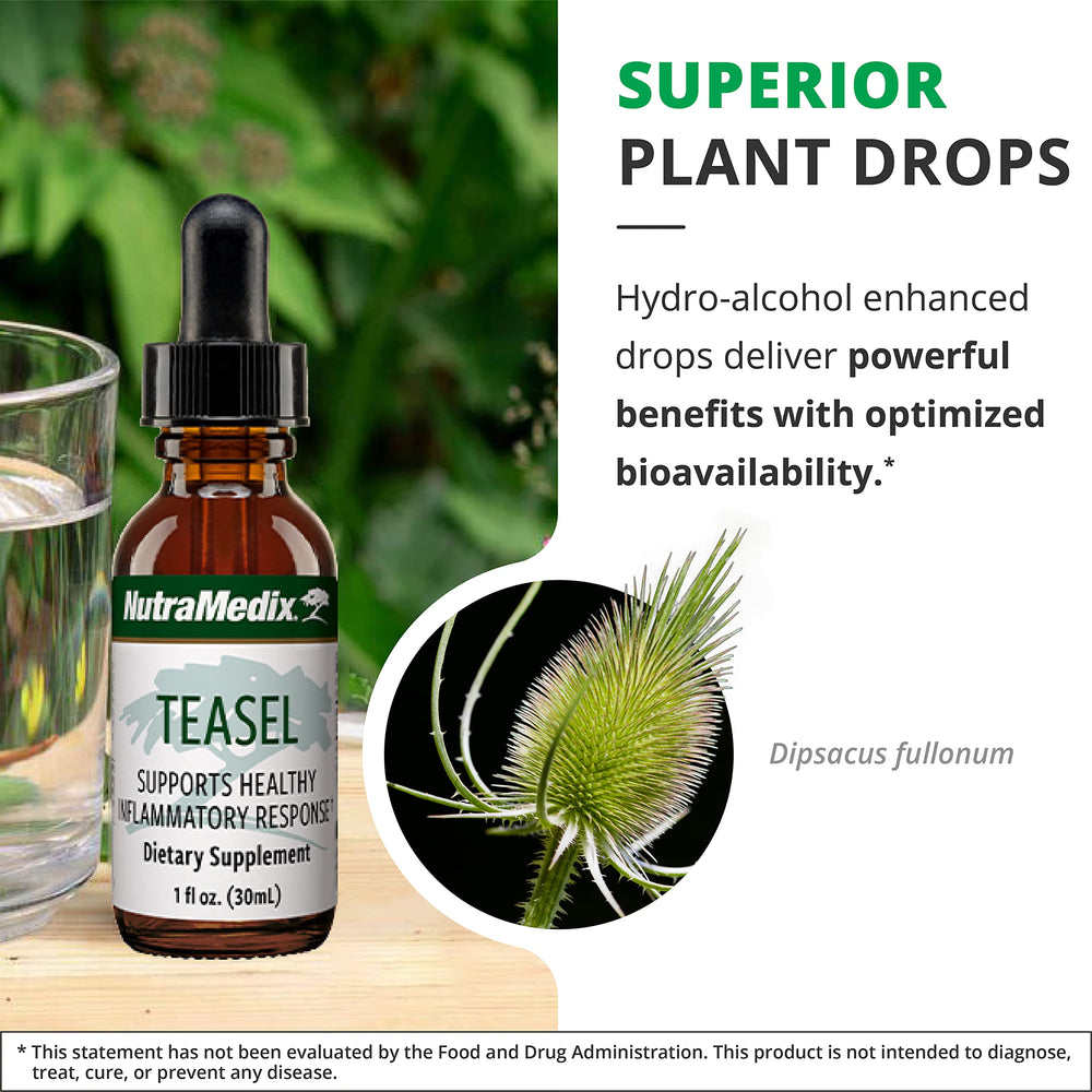 NutraMedix Teasal Extract being poured into a glass for easy use