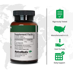 NutraMedix Zinc 50mg bottle side label highlights dosage and gentle formulation