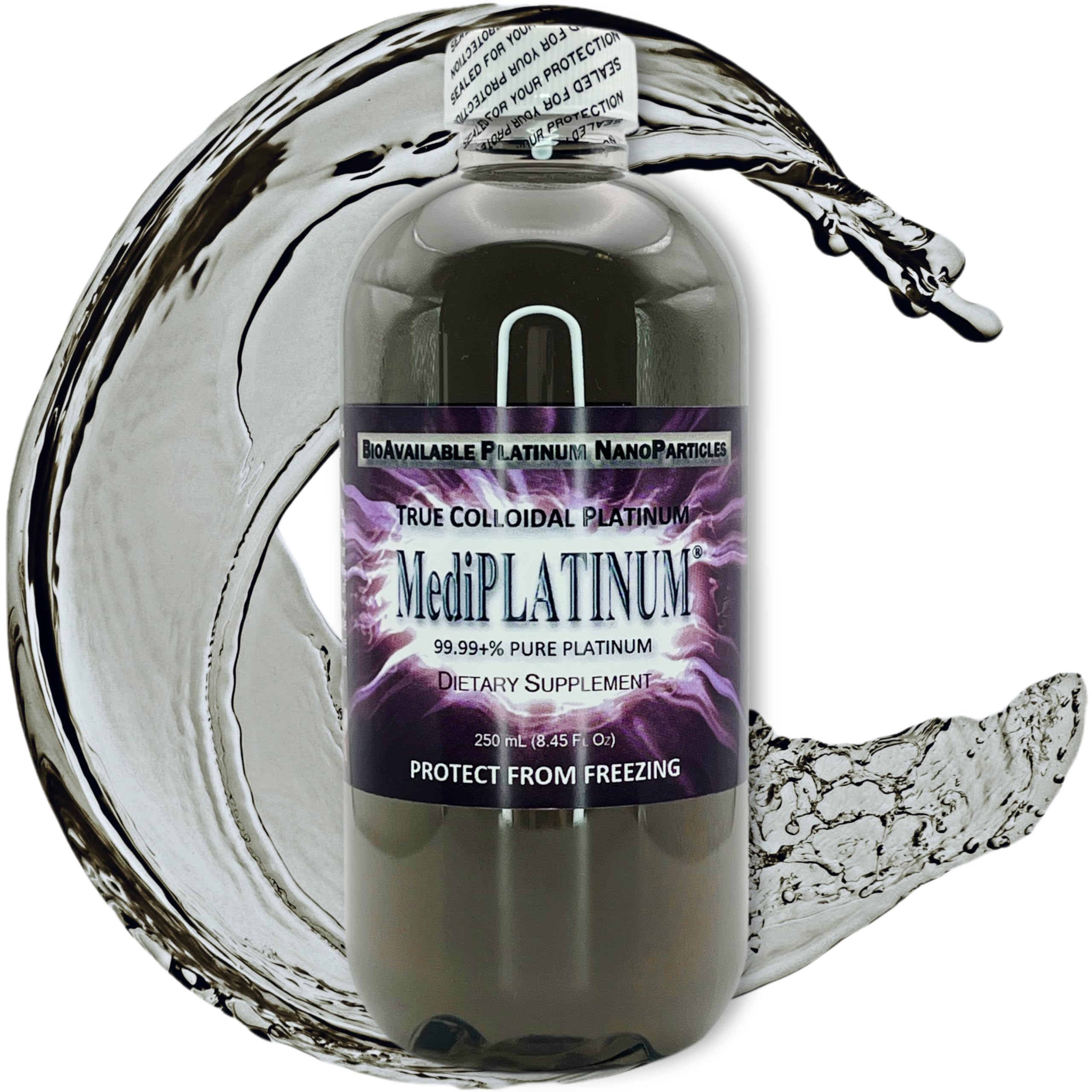 Nutraneering MediPLATINUM bottle front view for daily platinum supplementation.