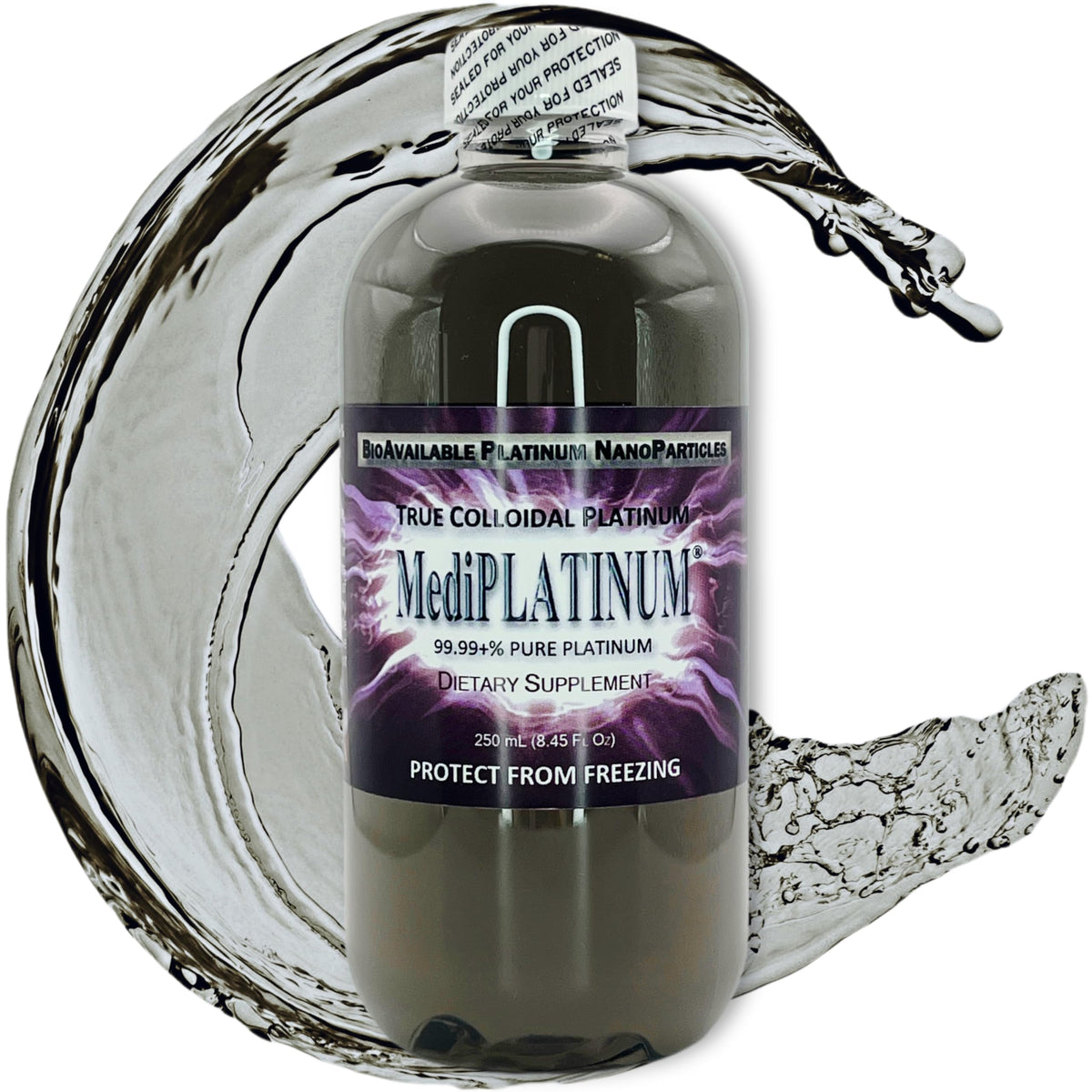 Nutraneering MediPLATINUM bottle front view for daily platinum supplementation.