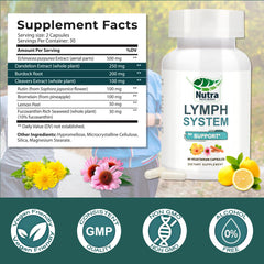 NutraNourish Lymphatic Drainage capsules closeup highlighting vegan capsules