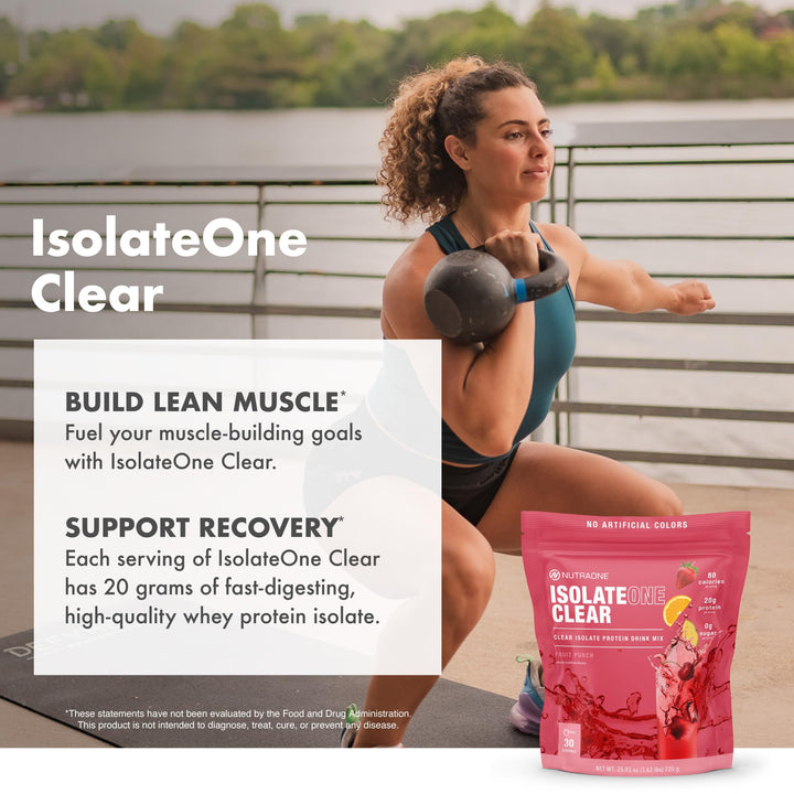 NutraOne Clear Whey ingredients panel close-up with GMP emphasis