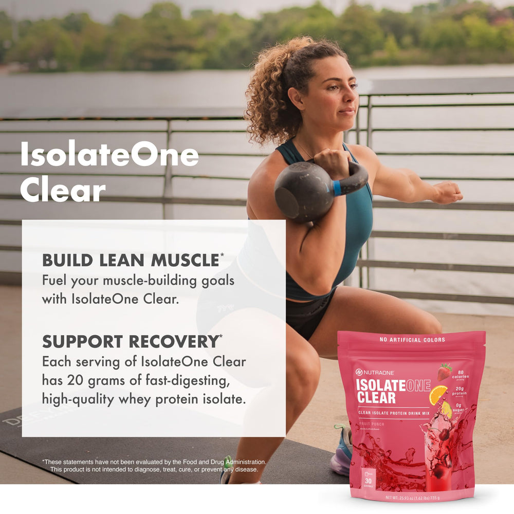 NutraOne Clear Whey ingredients panel close-up with GMP emphasis