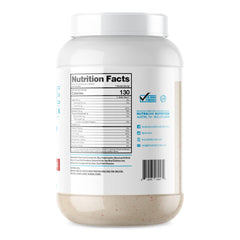 NutraOne ProteinOne strawberry-milkshake scoop with powder texture for easy mixing.