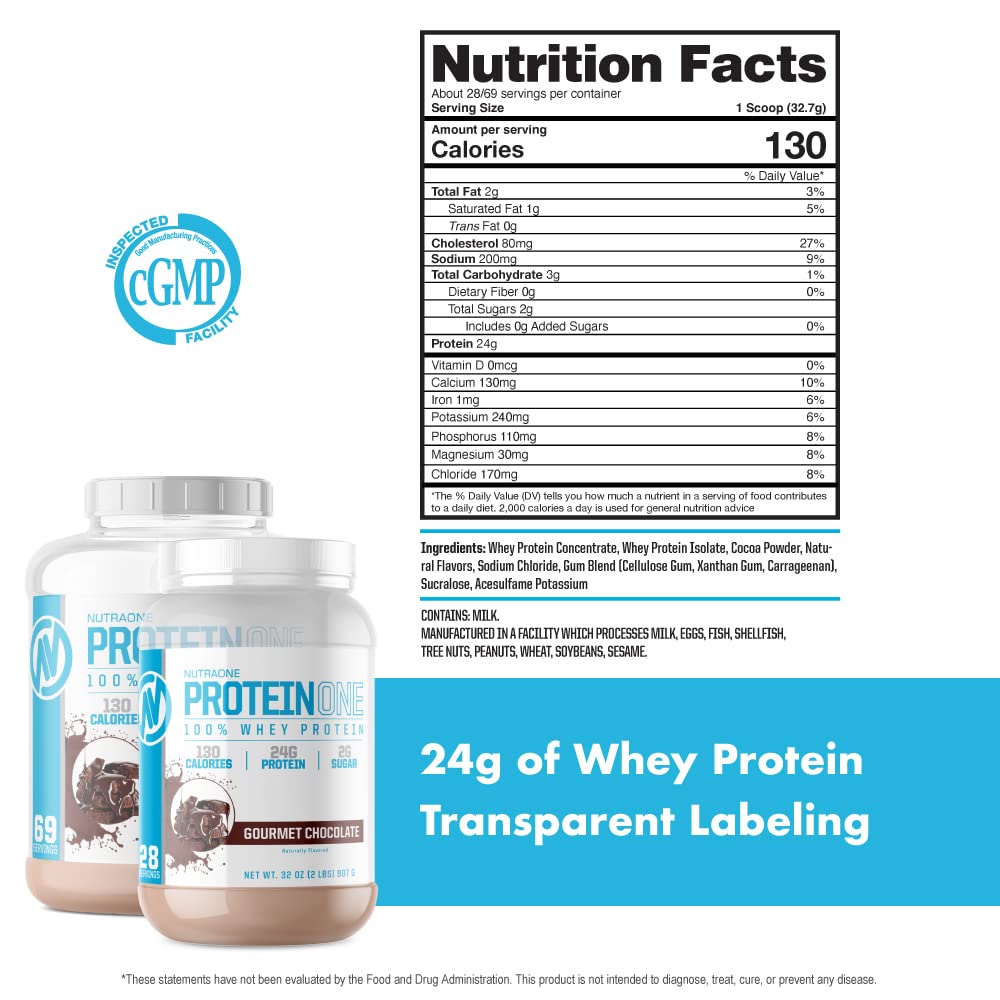 NutraOne ProteinOne Cookies and Cream label highlights 3g sugar per serving.