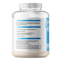 NutraOne ProteinOne Cookies and Cream scoop showing 24g protein per serving.