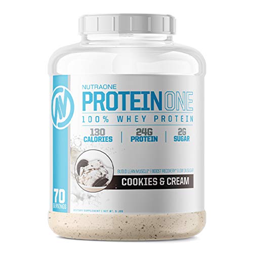 NutraOne ProteinOne Cookies and Cream tub for post-workout fueling with high protein.