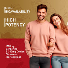 NutraPep ingredients with berberine and cinnamon scoop emphasize potency