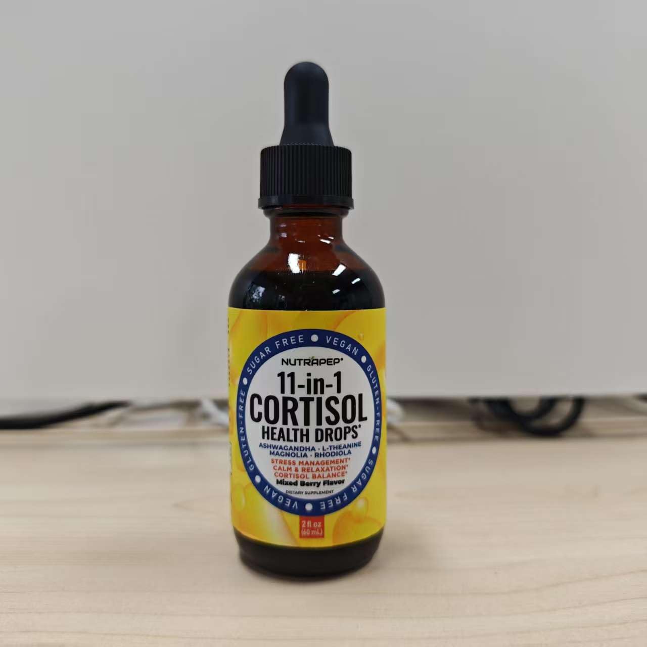 Ingredients panel displays the 11-in-1 cortisol support blend.