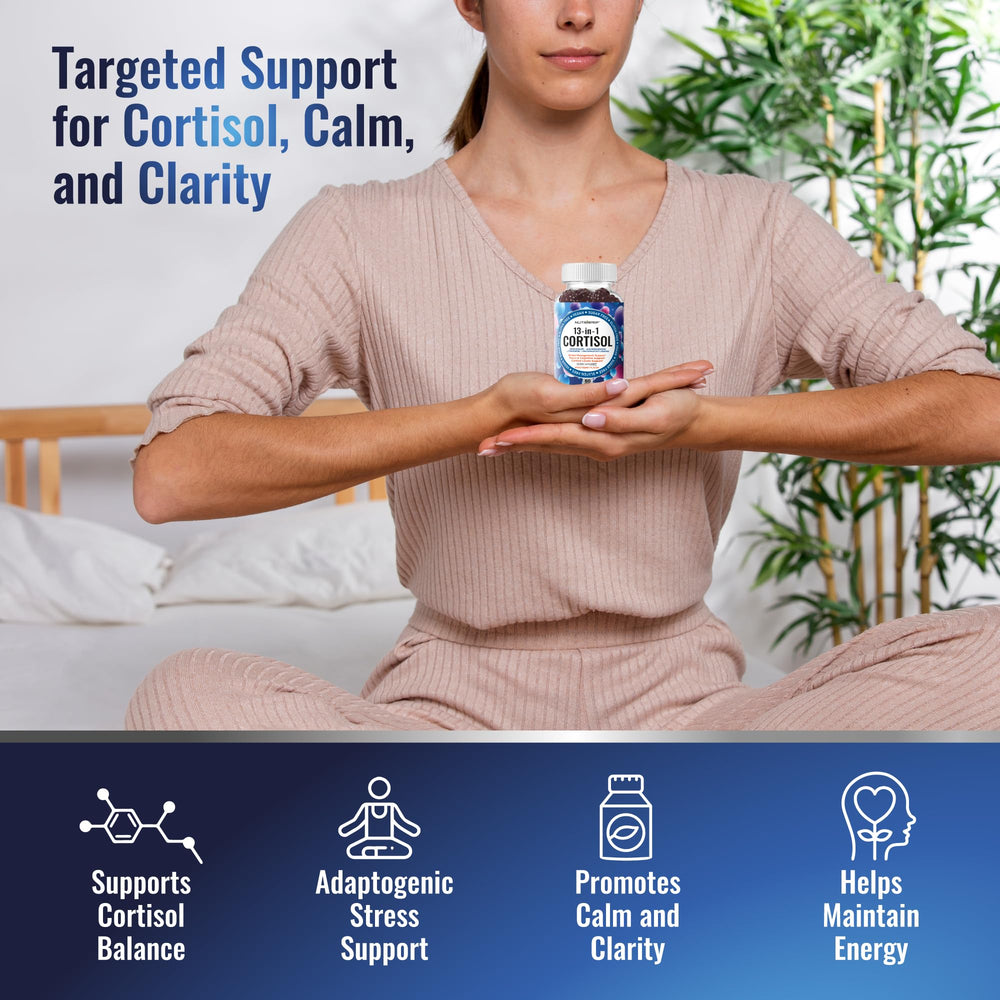 NutraPep Cortisol Gummies packaging emphasizes vegan, allergen-friendly formulation