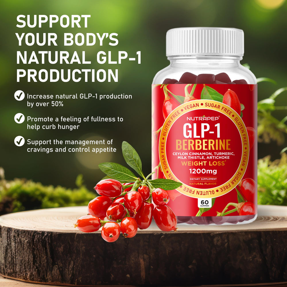 NutraPep gummies jar on table, ready for a convenient snack