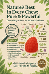 NutraPerfecto D-Chiro Inositol gummies closeup highlighting hormone balance potential