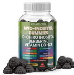 NutraPerfecto Sugar-Free Myo-Inositol Gummies bottle for daily fertility support