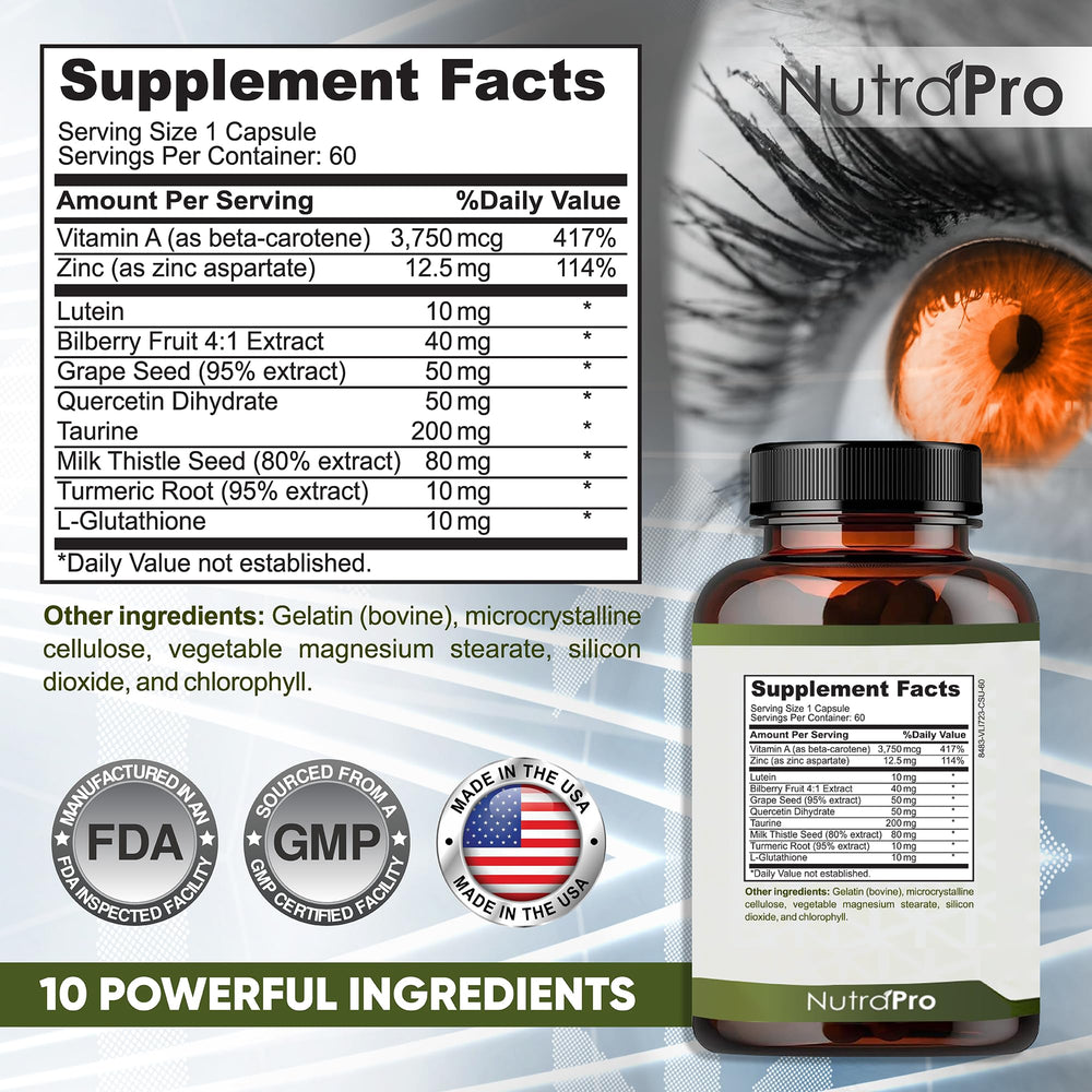 NutraPro Vision Support on desk during work supporting eye strain relief