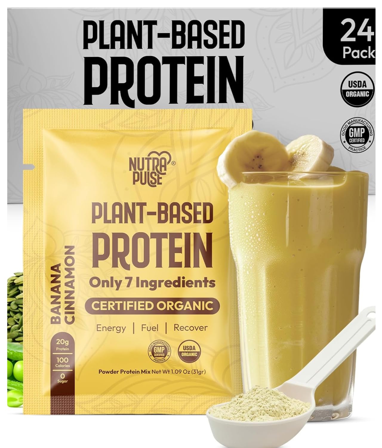NUTRAPULSE Banana Cinnamon sample pack for easy on-the-go tasting.