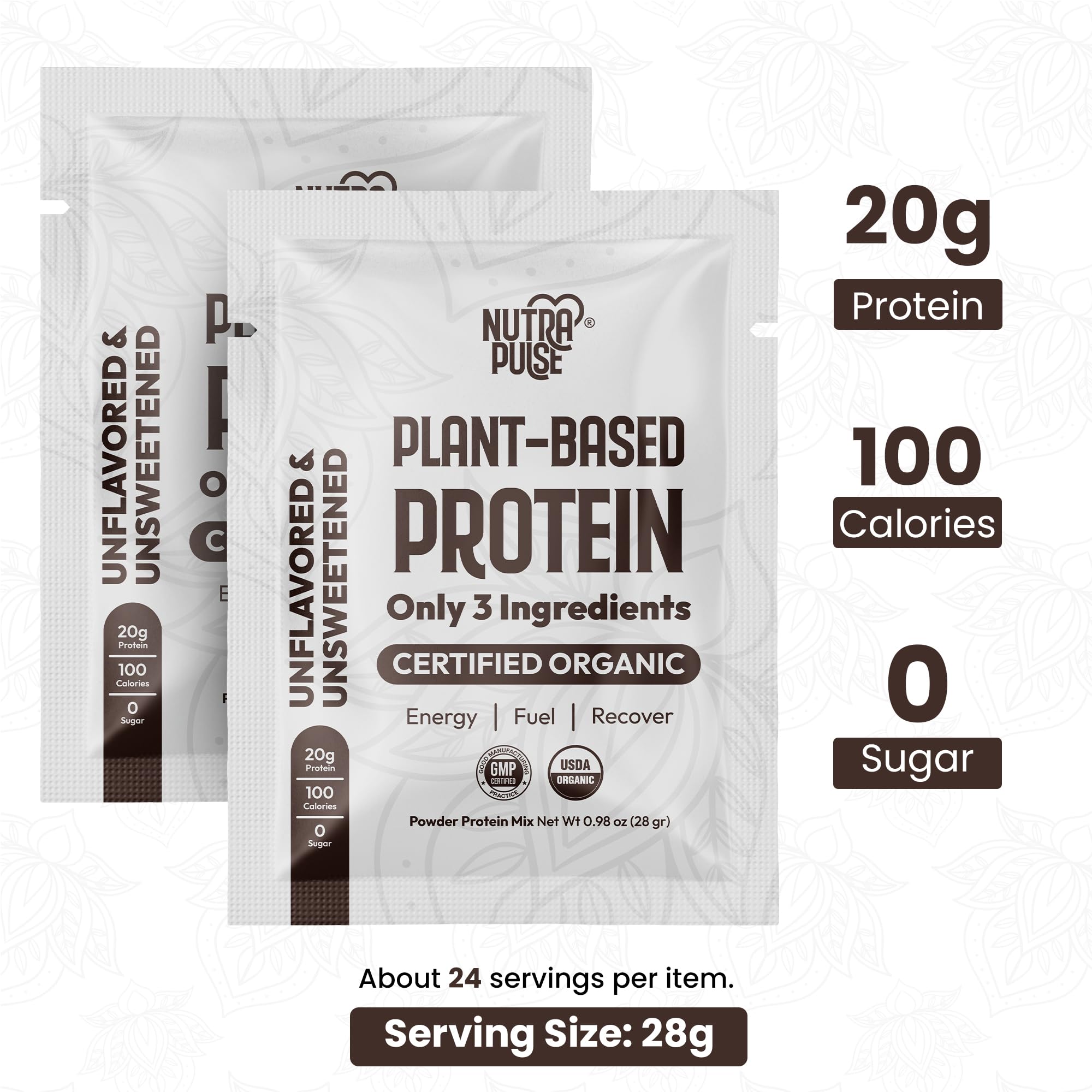NutraPulse Organic Vegan Protein Powder topping smoothie bowl for healthy energy