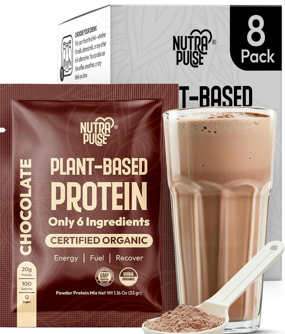 NutraPulse Try All 8 chocolate sample pack label view for quick flavor testing