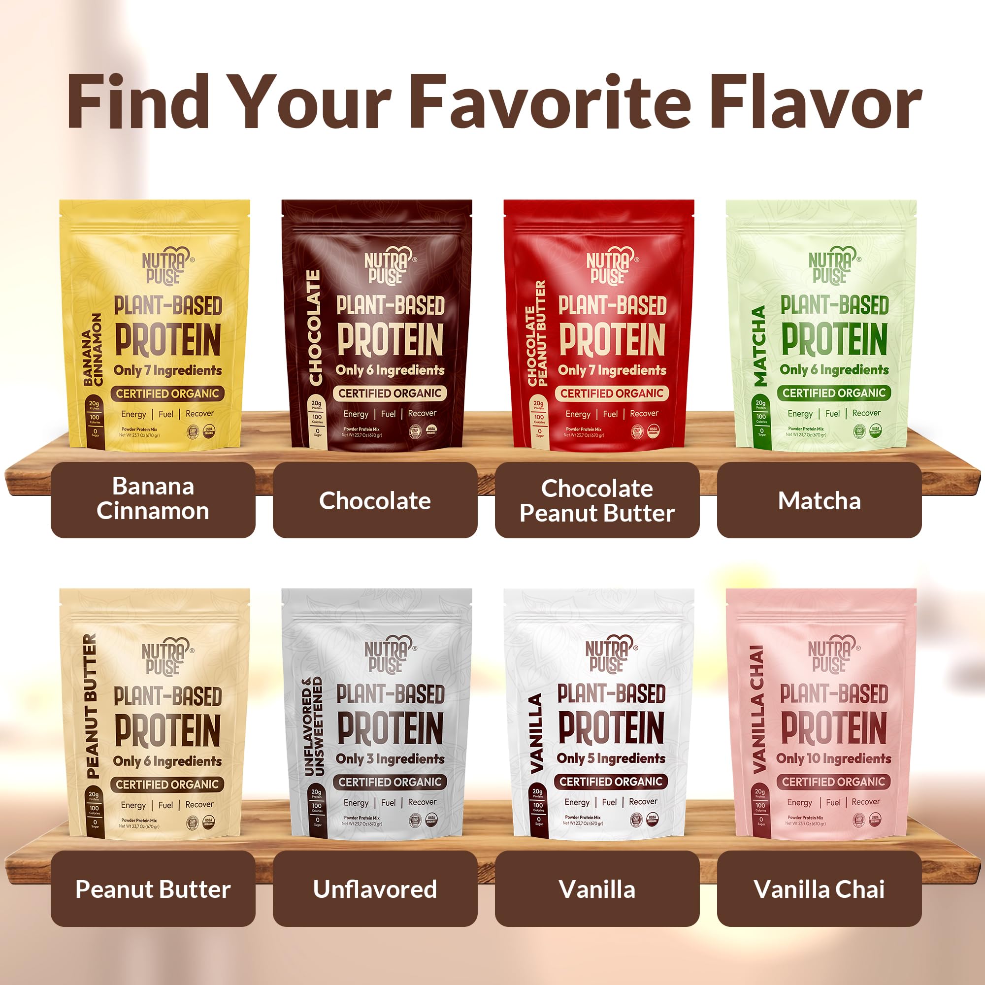 NUTRAPULSE Vanilla Chai protein powder scoop ready for a quick shake.