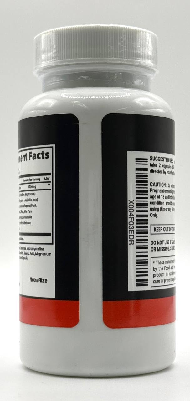NutraRize Alpha Force capsules ingredients panel emphasizes natural formulation.