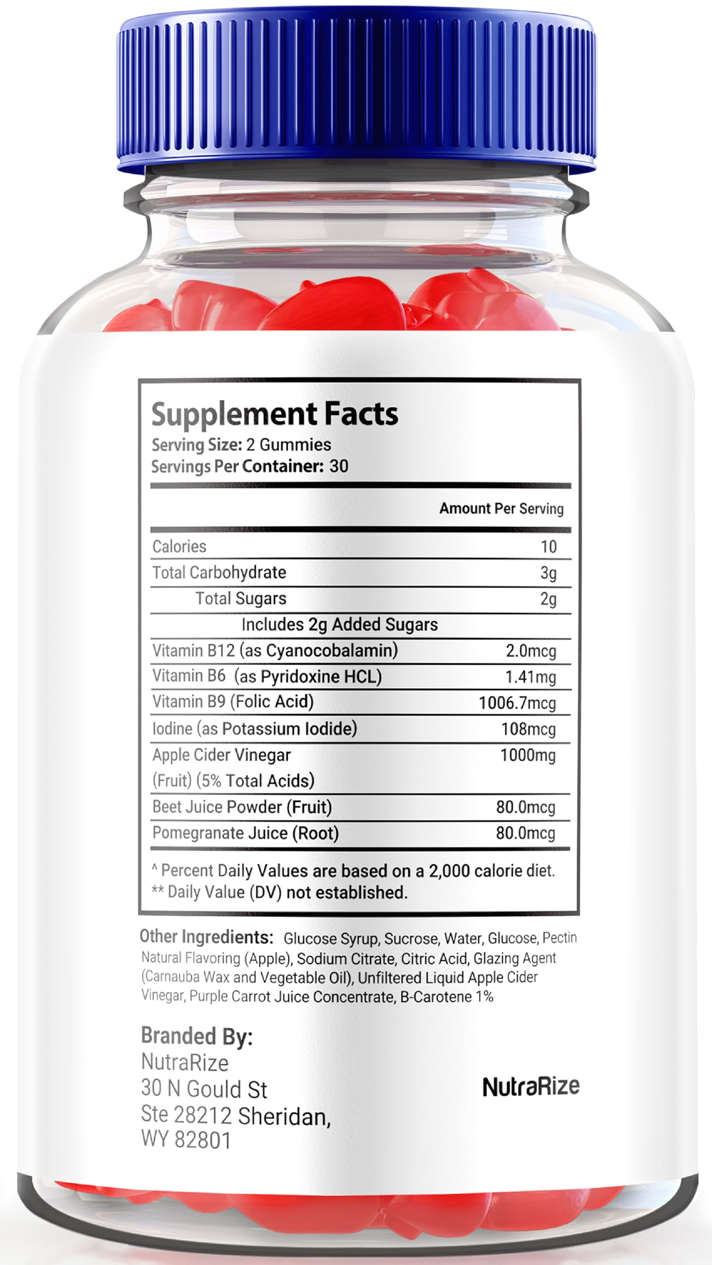 NutraRize MicroBio Keto ACV Gummies close-up shows chewy texture ideal for daily intake.