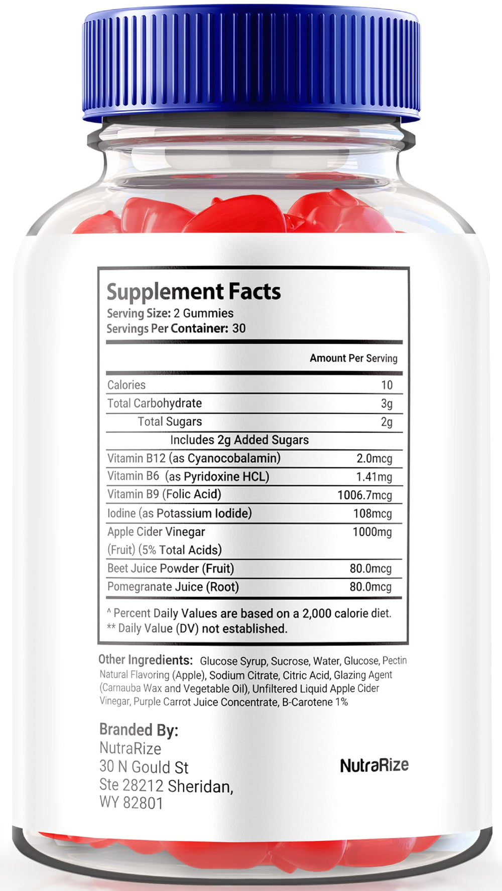 NutraRize MicroBio Keto ACV Gummies close-up shows chewy texture ideal for daily intake.