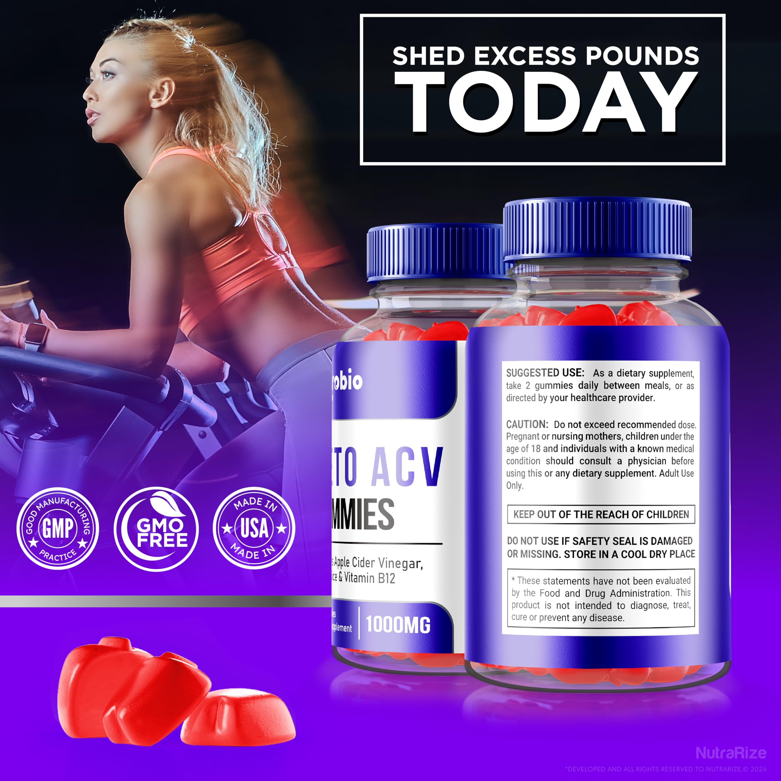 NutraRize MicroBio Keto ACV Gummies on breakfast table for routine use.