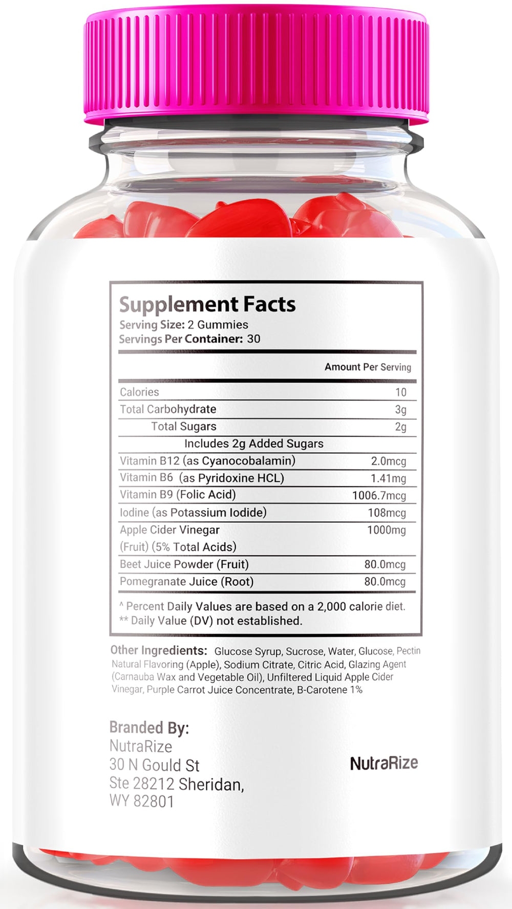 NutraRize Noura Keto ACV Gummies bottle opened for quick, tasty keto snack