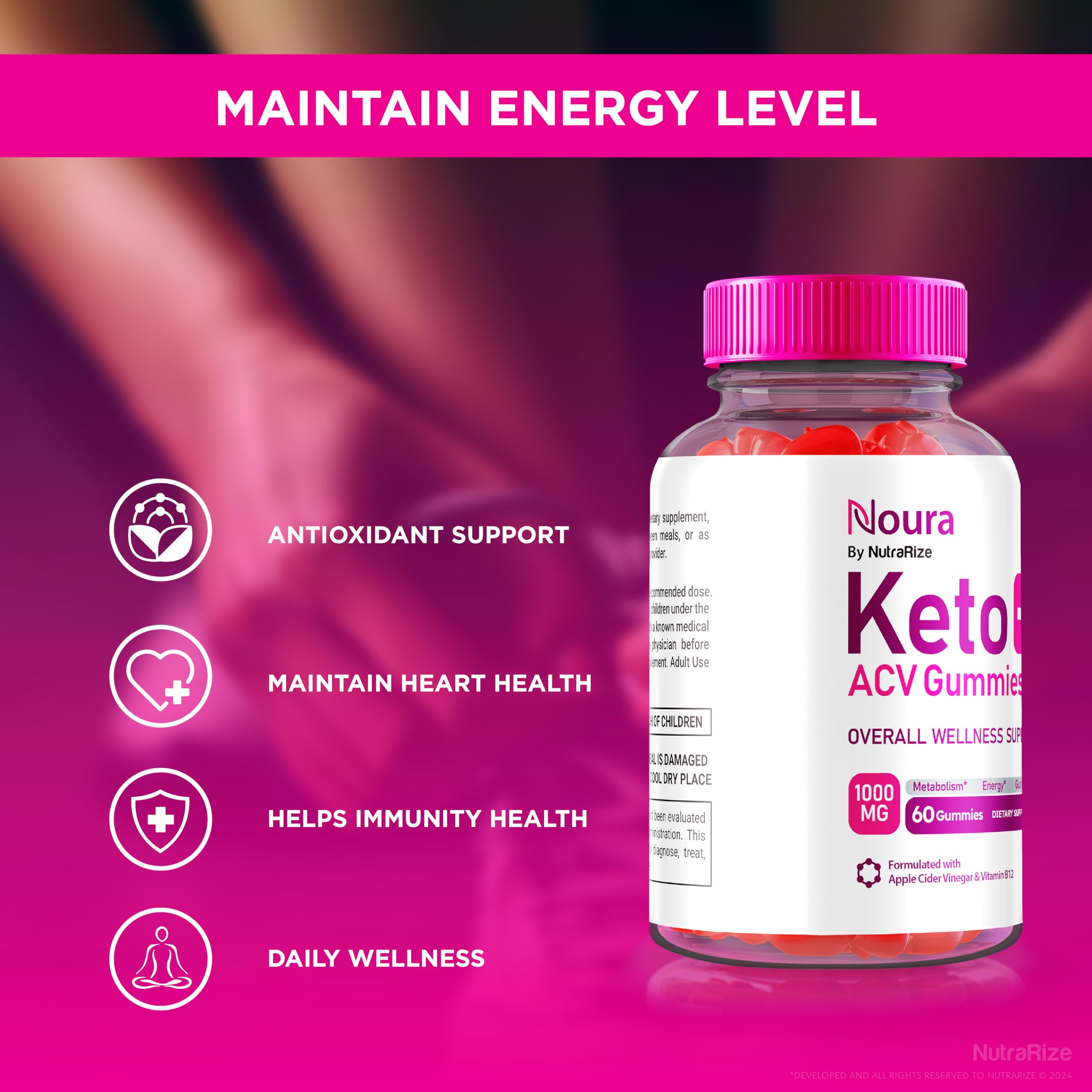 NutraRize Noura Keto ACV Gummies pack-2 travel case ready