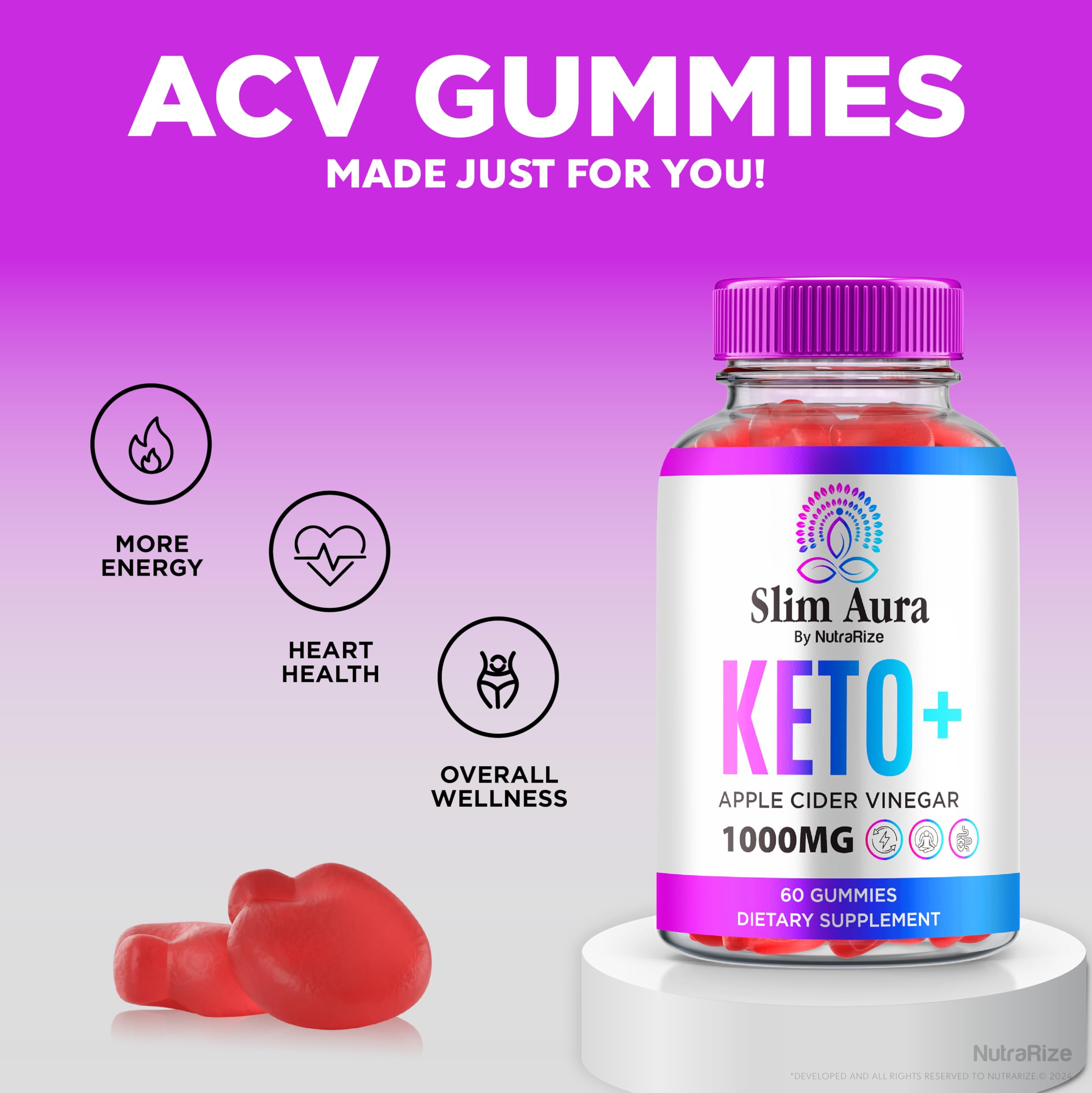 NutraRize Slim Aura Keto ACV Gummies ingredients panel for transparency.