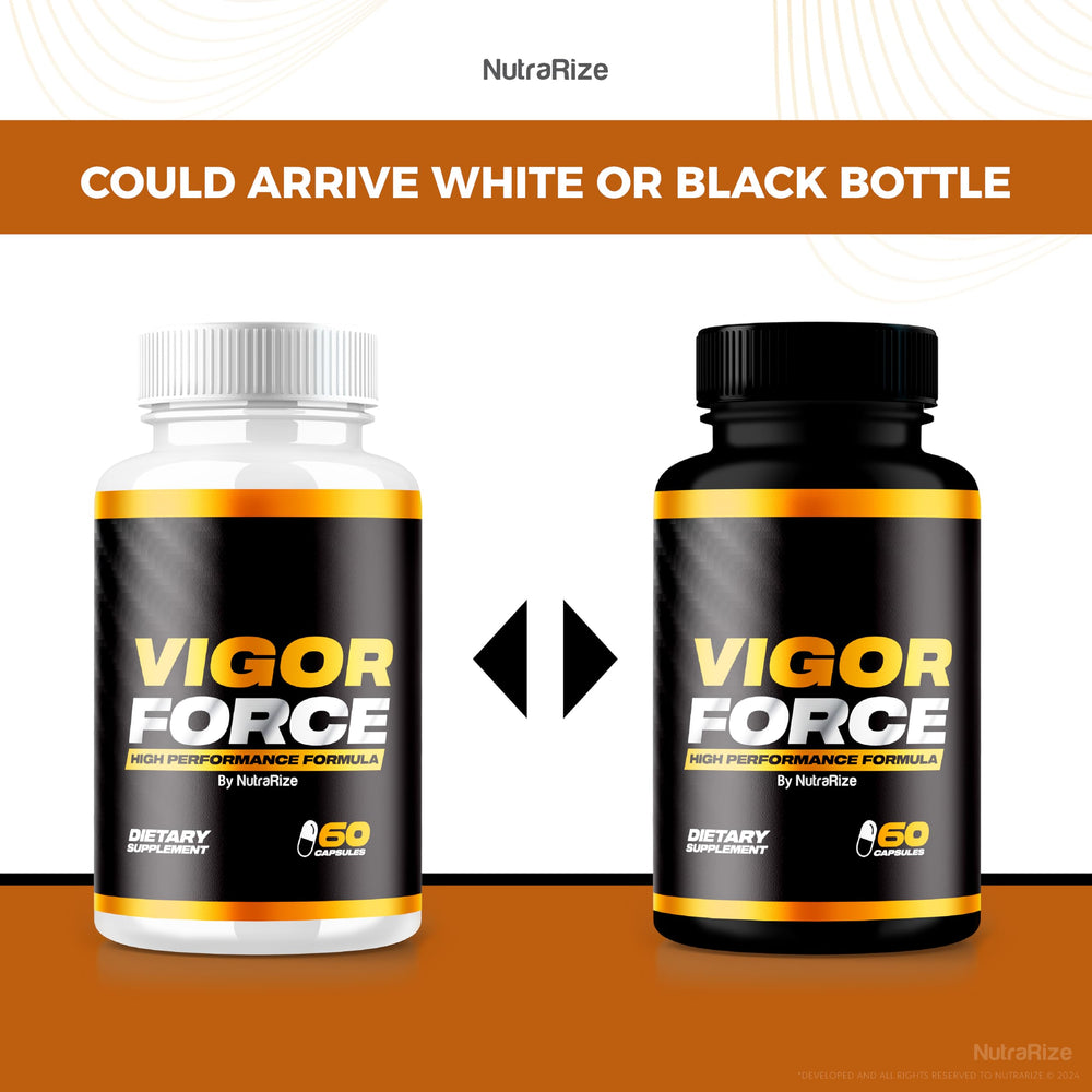 NutraRize Vigor Force label detail emphasizes transparent blend and serving size