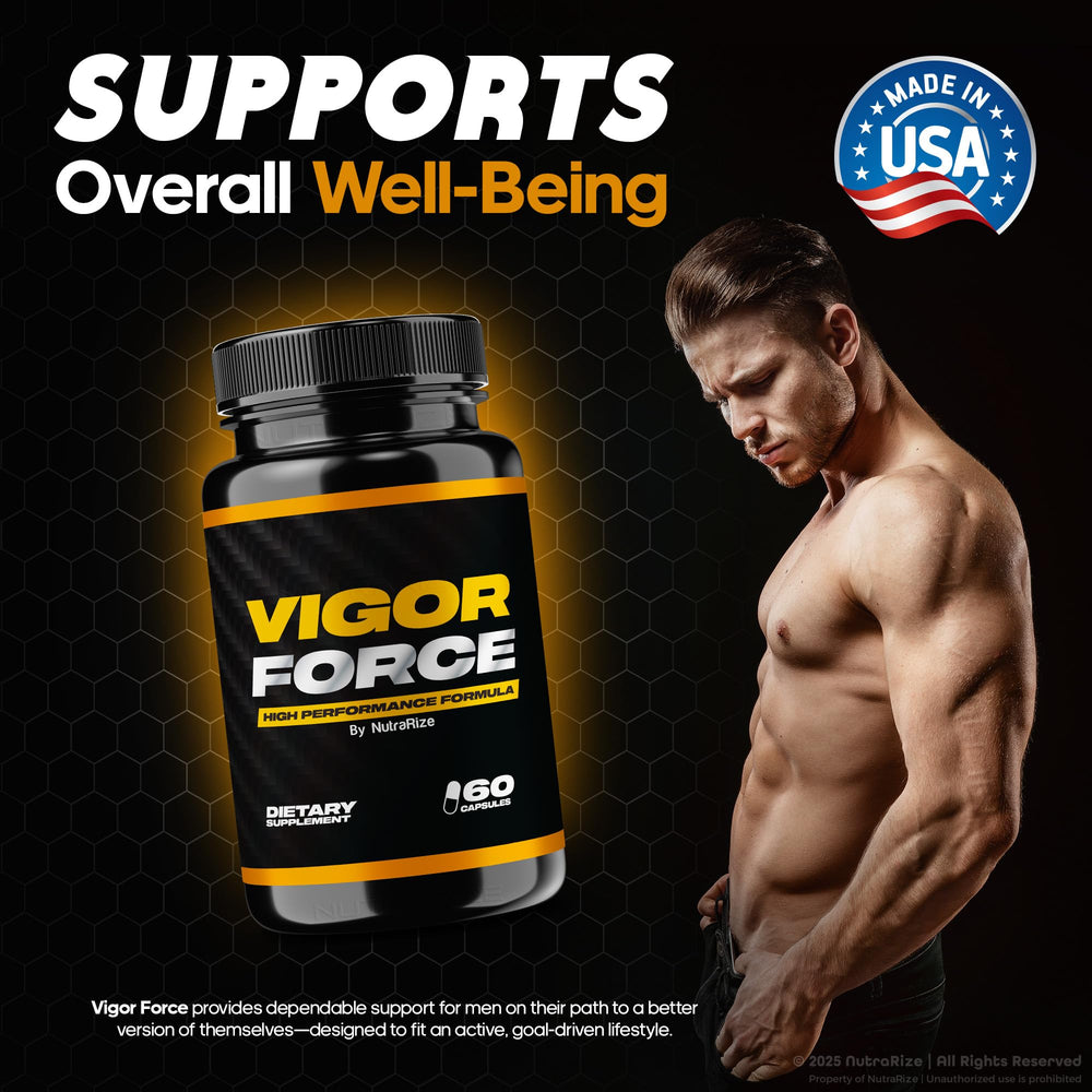 NutraRize Vigor Force product scene conveys ready to use routine