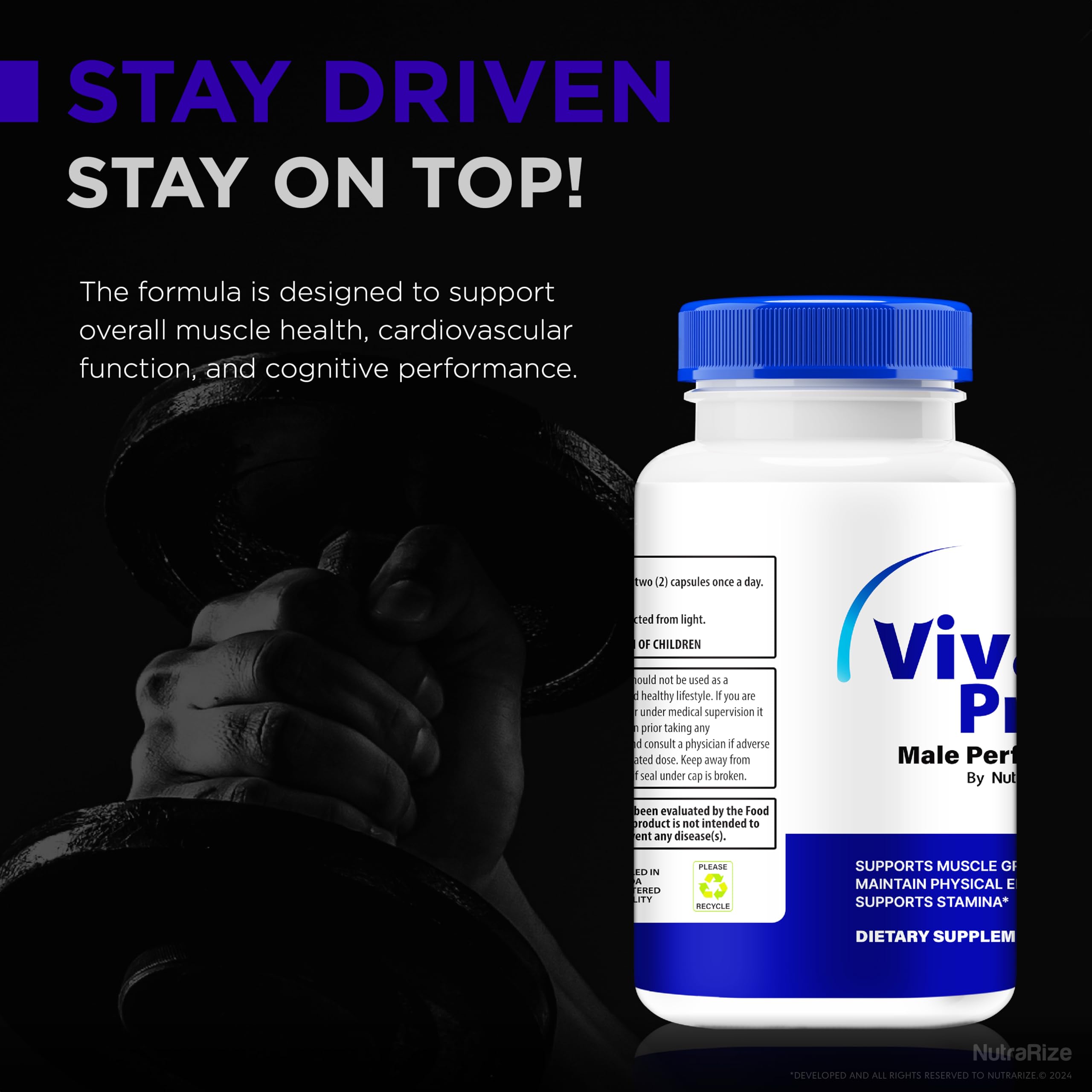 Bottle open with capsules for easy access during workouts.