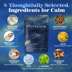 NUTRATASTE Ashwagandha-L-Theanine-GABA blend tub promotes relaxation and focus.