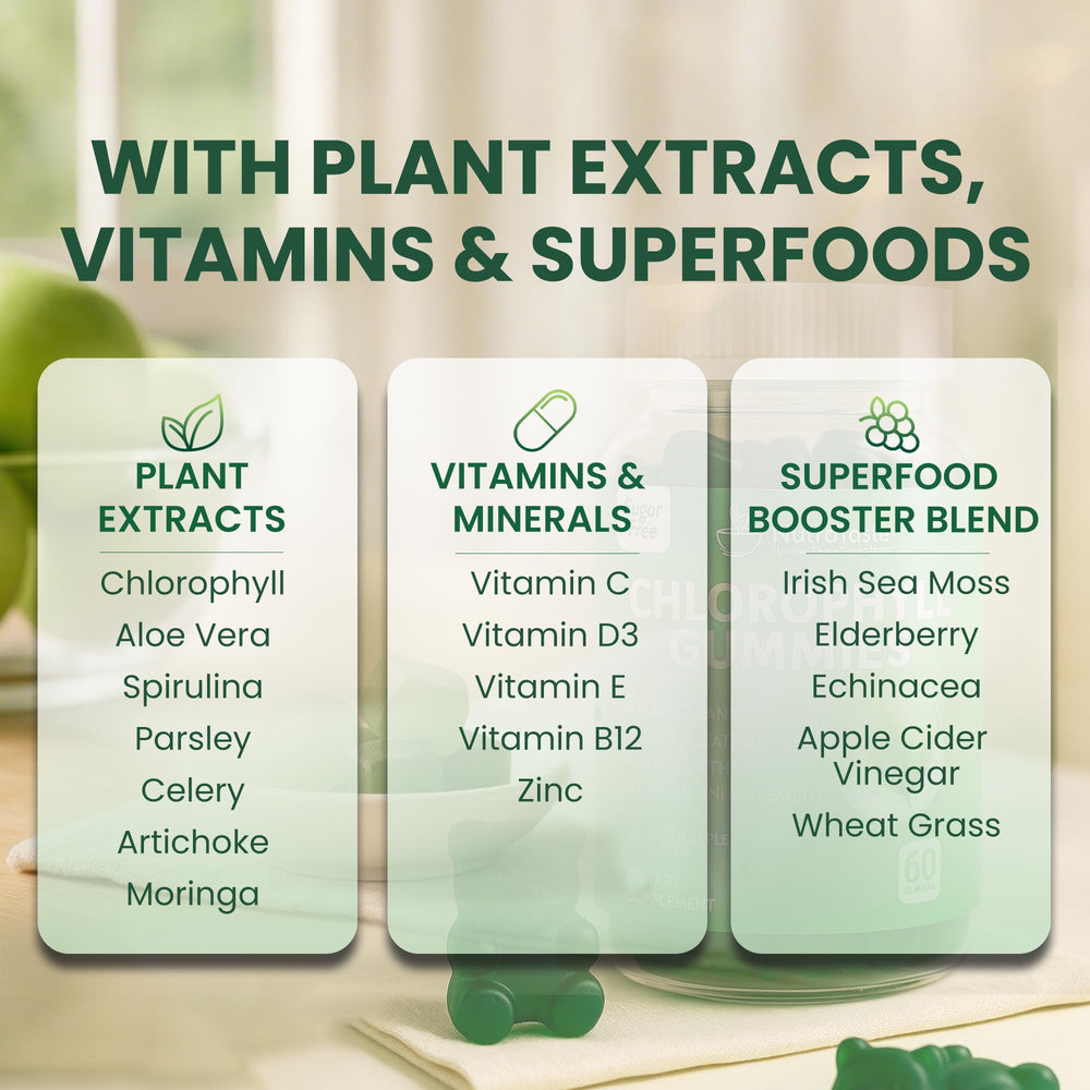 Nutrataste Chlorophyll Gummies hand-dispense presents on-the-go daily wellness