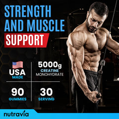 Nutravia blue raspberry flavor gummies with vibrant color and no chalky aftertaste