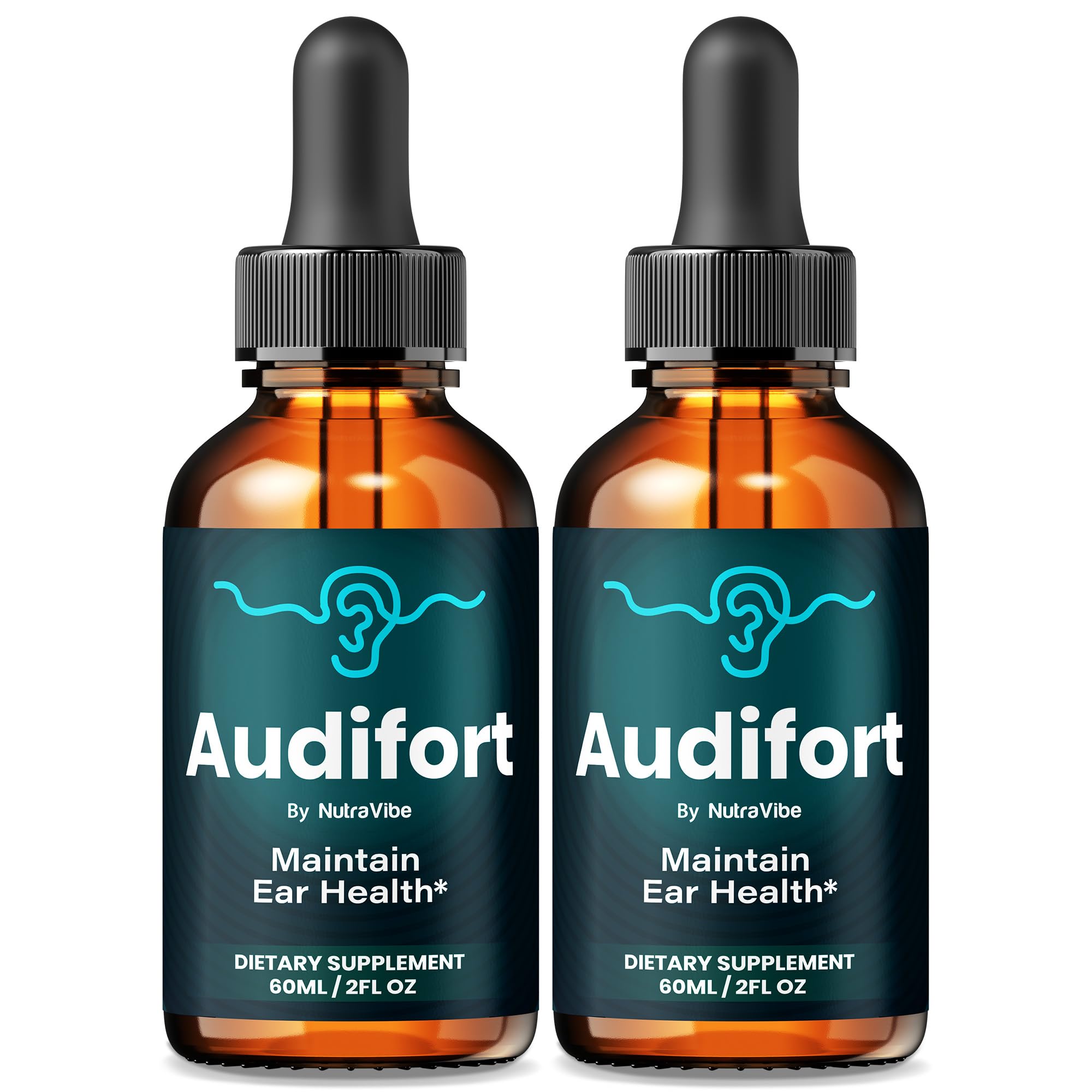 NutraVibe Audifort bottle with dropper for easy daily use.