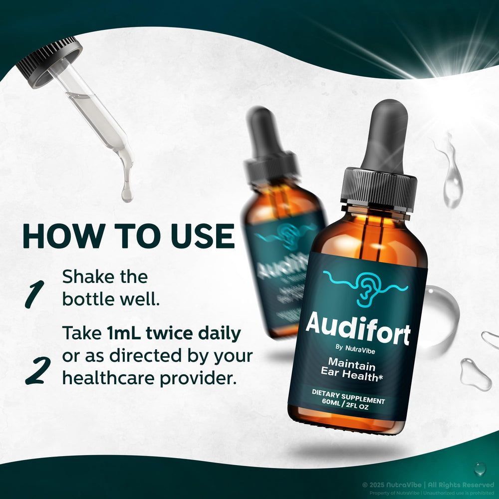 NutraVibe Audifort daily routine illustration for balanced living.