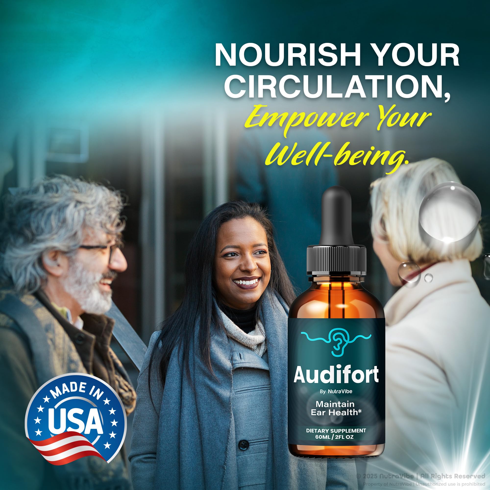 NutraVibe Audifort reviews collage representing customer feedback.