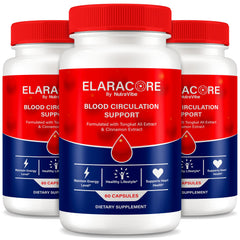 NutraVibe Elaracore balance bottle supports daily wellness and circulation.