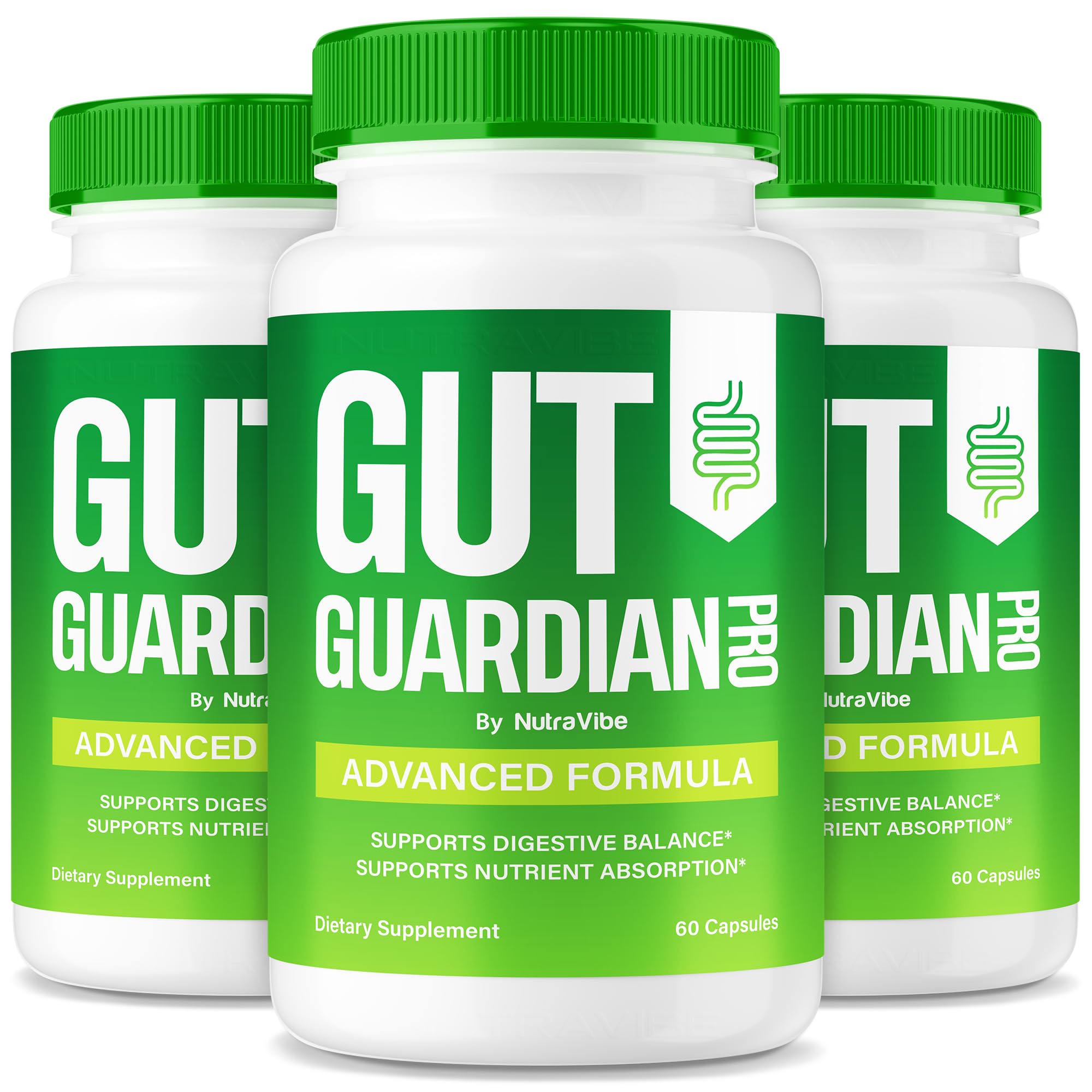NutraVibe Gut Guardian Pro bottle front view highlighting daily digestive support