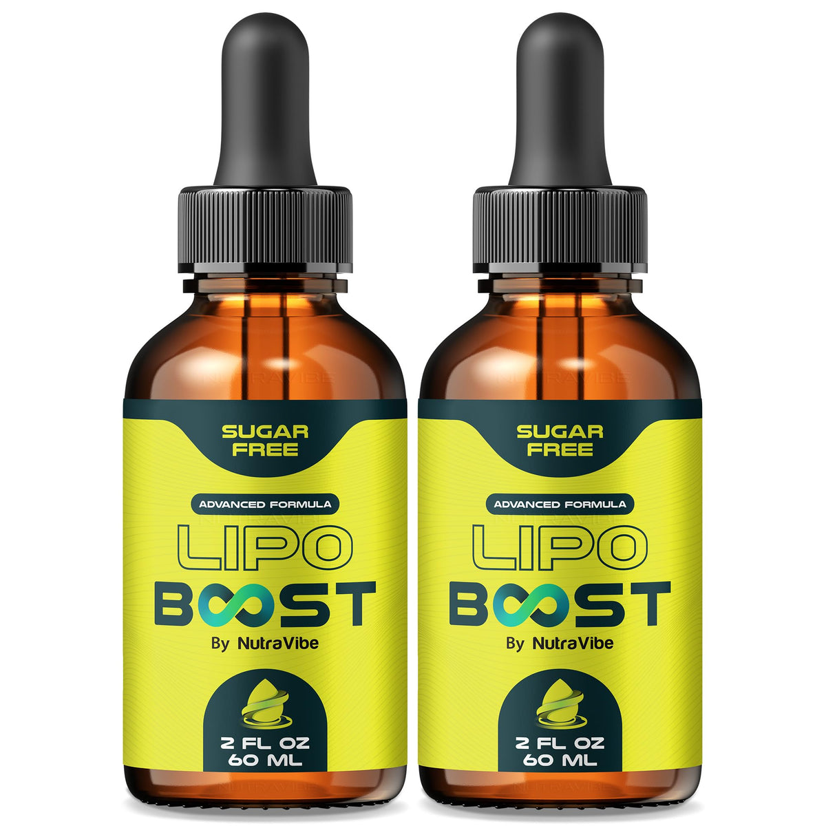 NutraVibe Lipo Boost bottle with dropper delivering quick daily energy support.
