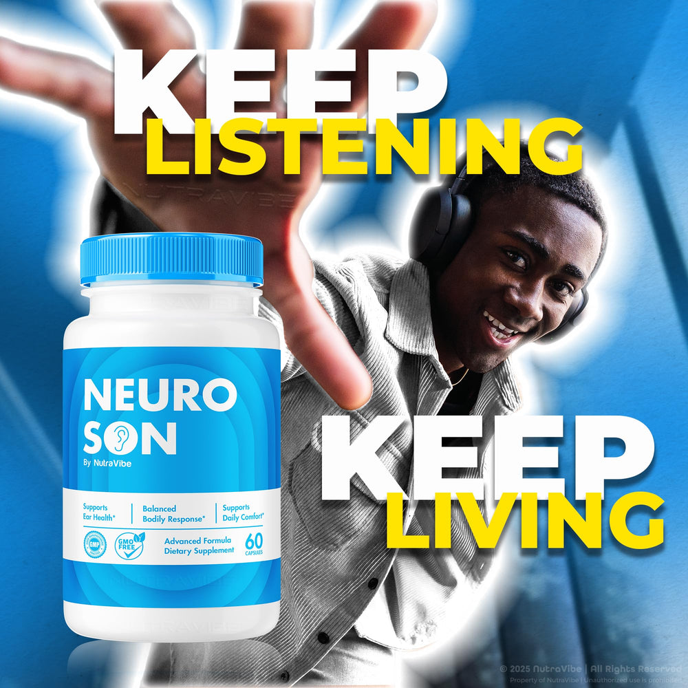 NutraVibe NeuroSon serene balance scene implies inner calm through daily care.