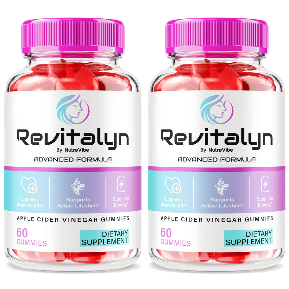 NutraVibe Revitalyn Gummies bottle front view for convenient beauty and fitness support.
