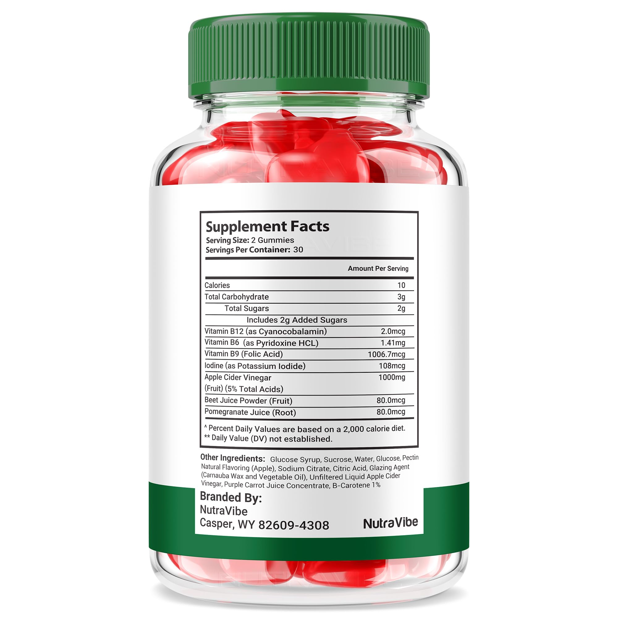NutraVibe Ultima Keto ACV Gummies closeup highlights chewy texture and easy consumption.