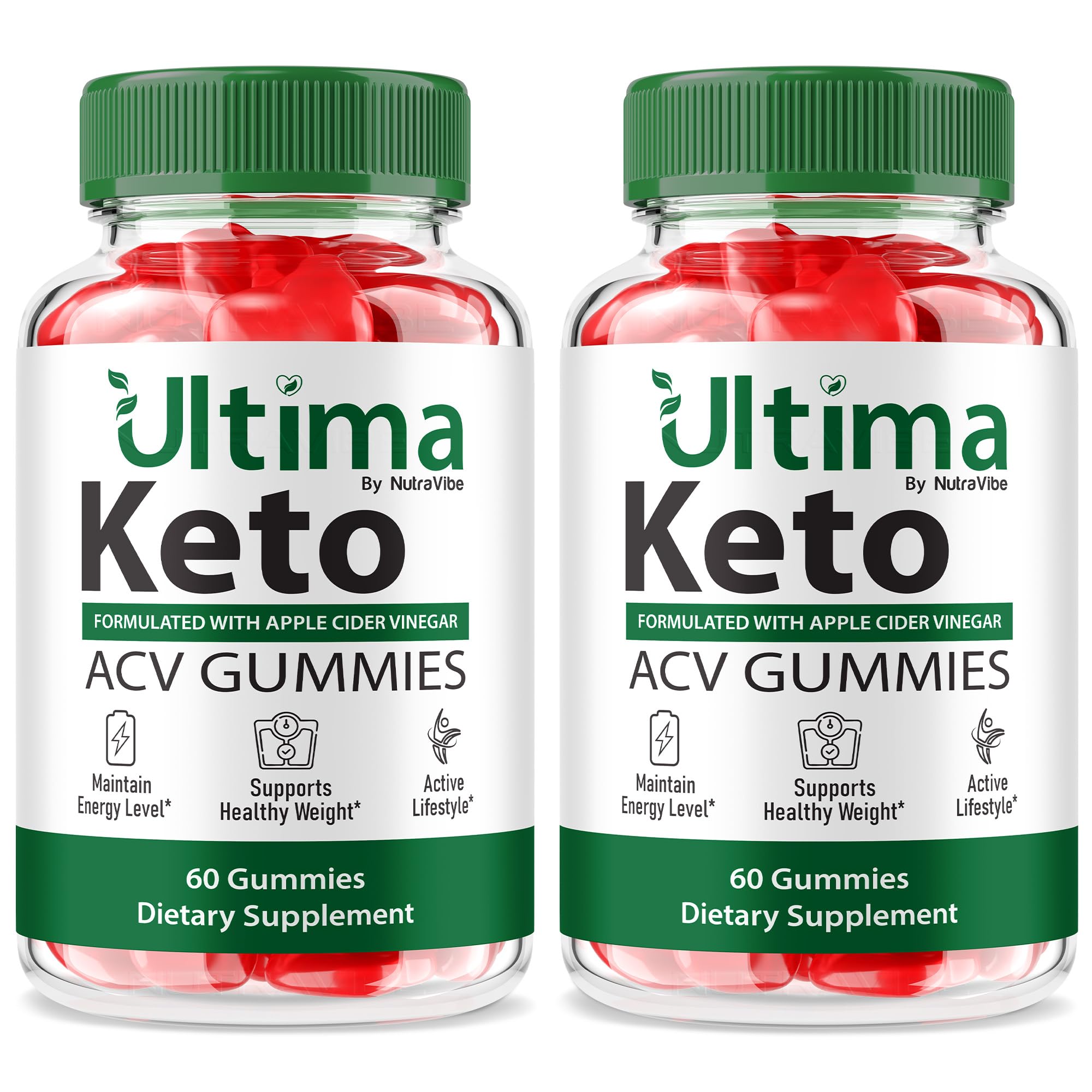 NutraVibe Ultima Keto ACV Gummies front view, tasty daily option for your routine