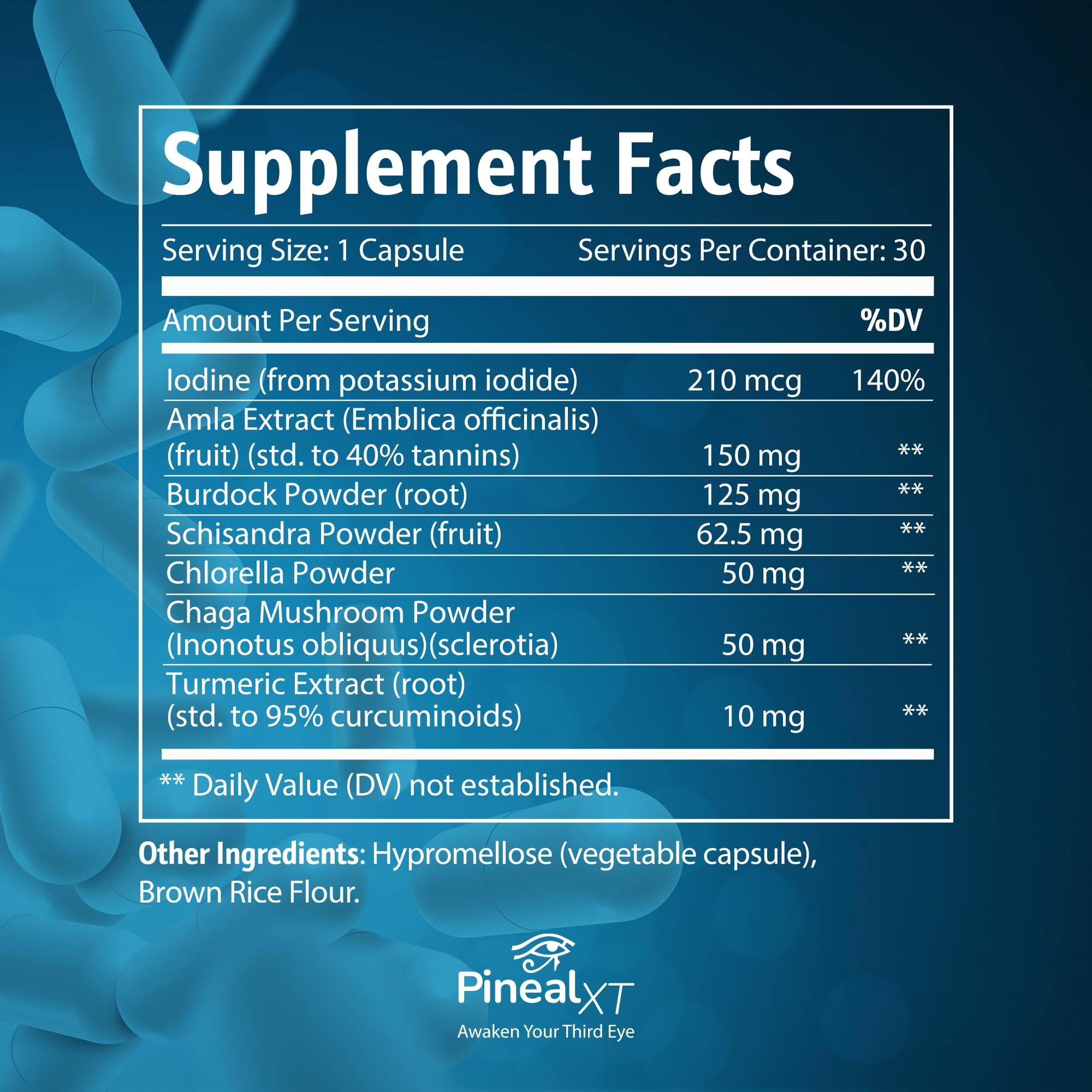 Nutraville Pineal XT Gold side view shows capsules ready for study sessions