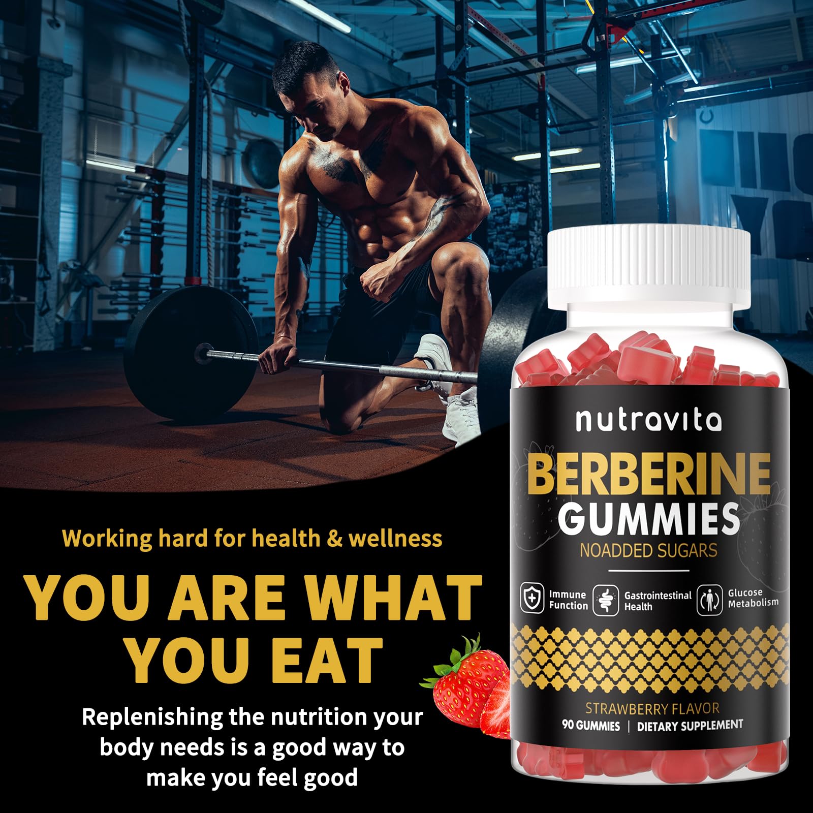 Nutravita Berberine Gummies packaging scene ready for gifting.